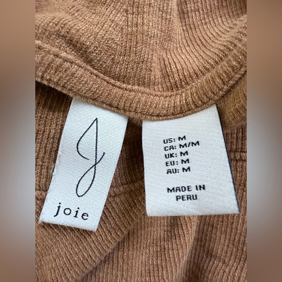 Joie Super Soft Ribbed Mock Neck Lightweight Sweater Top With Short Sleeves - Picture 7 of 9